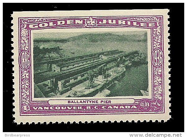 B04-29 CANADA Vancouver Golden Jubilee 1936 MNH 03 Ballantyne Pier - Local, Strike, Seals & Cinderellas