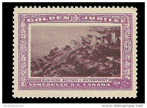 B04-33 CANADA Vancouver Golden Jubilee 1936 MNH 08 Business Section & Waterfront - Local, Strike, Seals & Cinderellas