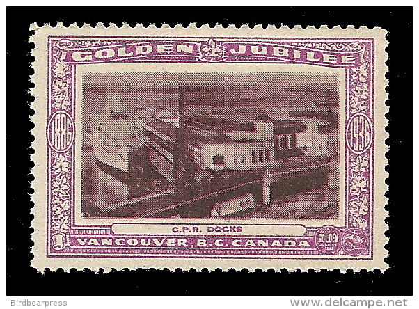 B04-34 CANADA Vancouver Golden Jubilee 1936 MNH 10 CPR Docks - Local, Strike, Seals & Cinderellas