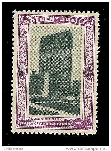 B04-38 CANADA Vancouver Golden Jubilee 1936 MNH 16 Dominion Bank Bldg - Local, Strike, Seals & Cinderellas