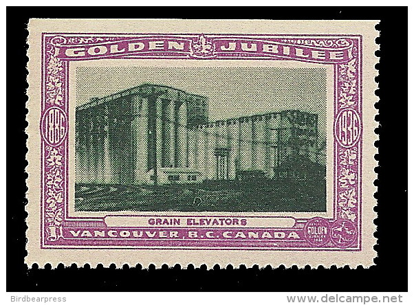 B04-42 CANADA Vancouver Golden Jubilee 1936 MNH 22 Grain Elevators - Local, Strike, Seals & Cinderellas