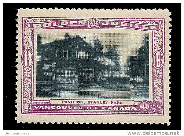 B04-51 CANADA Vancouver Golden Jubilee 1936 MNH 39 Pavilion Stanley Park - Local, Strike, Seals & Cinderellas