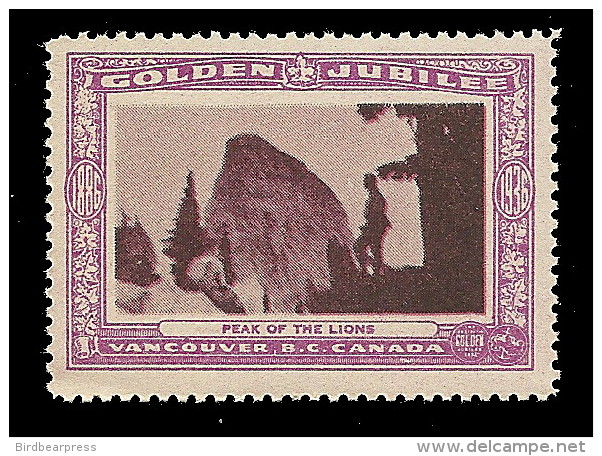 B04-52 CANADA Vancouver Golden Jubilee 1936 MNH 40 Peak Of The Lions - Local, Strike, Seals & Cinderellas