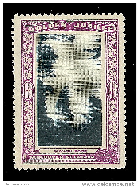 B04-59 CANADA Vancouver Golden Jubilee 1936 MNH 48 Siwash Rock - Local, Strike, Seals & Cinderellas