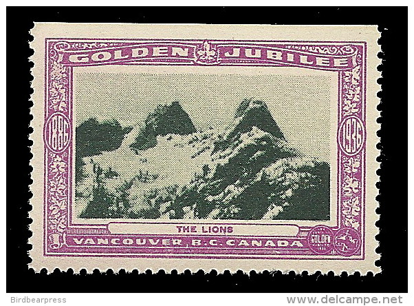 B04-60 CANADA Vancouver Golden Jubilee 1936 MNH 50 The Lions - Viñetas Locales Y Privadas