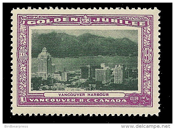 B04-62 CANADA Vancouver Golden Jubilee 1936 MNH 53 Vancouver Harbour - Viñetas Locales Y Privadas