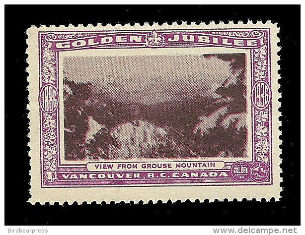 B04-63 CANADA Vancouver Golden Jubilee 1936 MNH 54 View From Grouse Mt - Local, Strike, Seals & Cinderellas