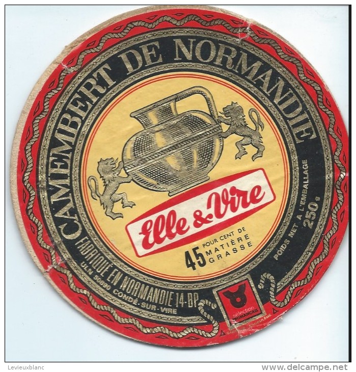 Etiquette De Fromage /Camembert/Normandie/Elle & Vire/Condé Sur Vire/Calvados/ Années 1960-1970   FROM7 - Collezioni