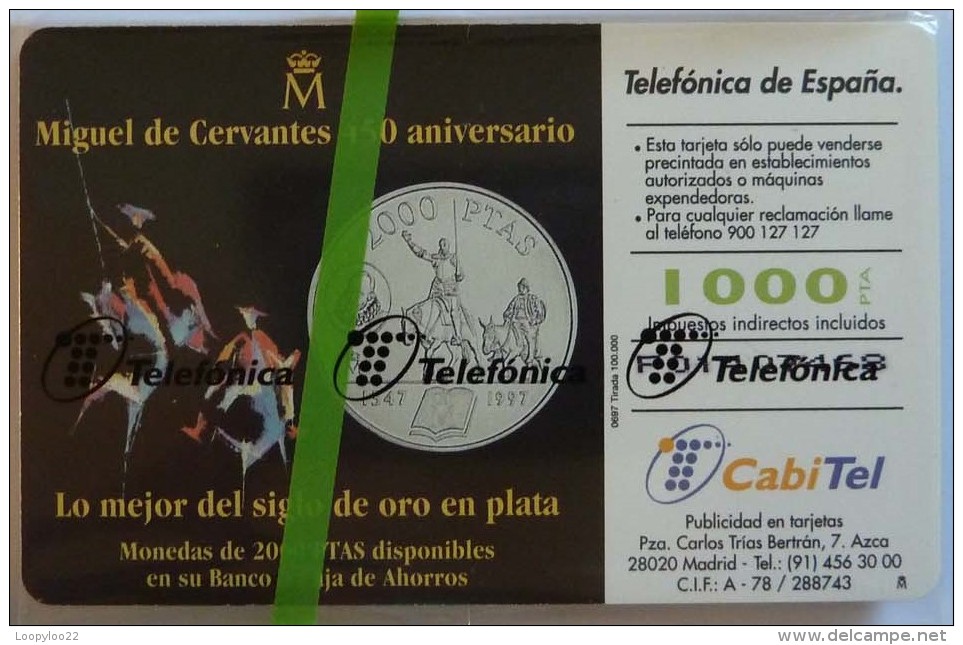 SPAIN - Chip - 1000 Units - Miguel De Cervantes 450 Aniversario - CP-102 - Mint Blister - Sammlungen