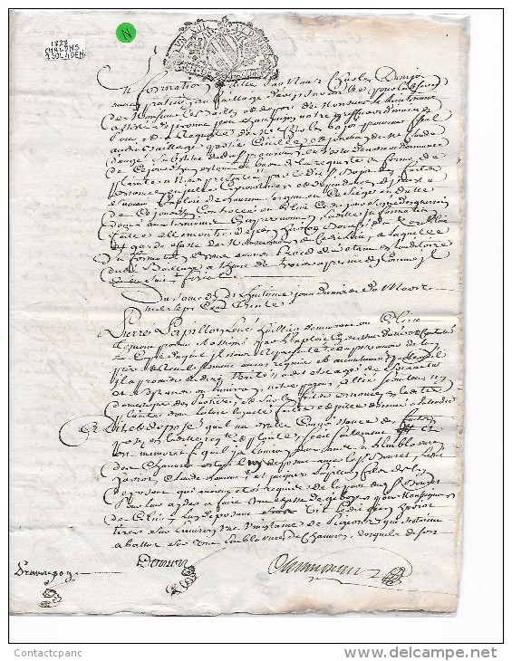 CHALONS   1738 -  1 Sol 4 Deniers  -  ALLIANCELLES  - Marne ( 51) - Cachets Généralité