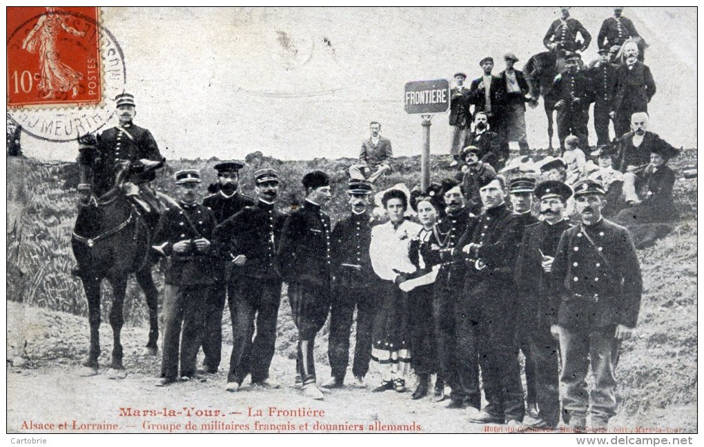 54 - MARS-LA-TOUR - La Frontière - Groupe De Militaires Français Et Douaniers Allemands - Très Animée - Customs