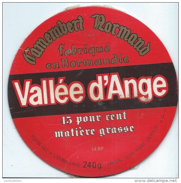 Etiquette De Fromage / Camembert/ Normandie/Vallée D'Ange/Preval// Paris/Années 1960-70    FROM15 - Collections