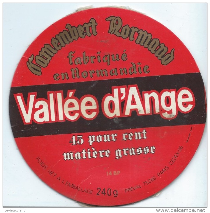 Etiquette De Fromage / Camembert/ Normandie/Vallée D'Ange/Preval// Paris/Années 1960-70    FROM15 - Collezioni