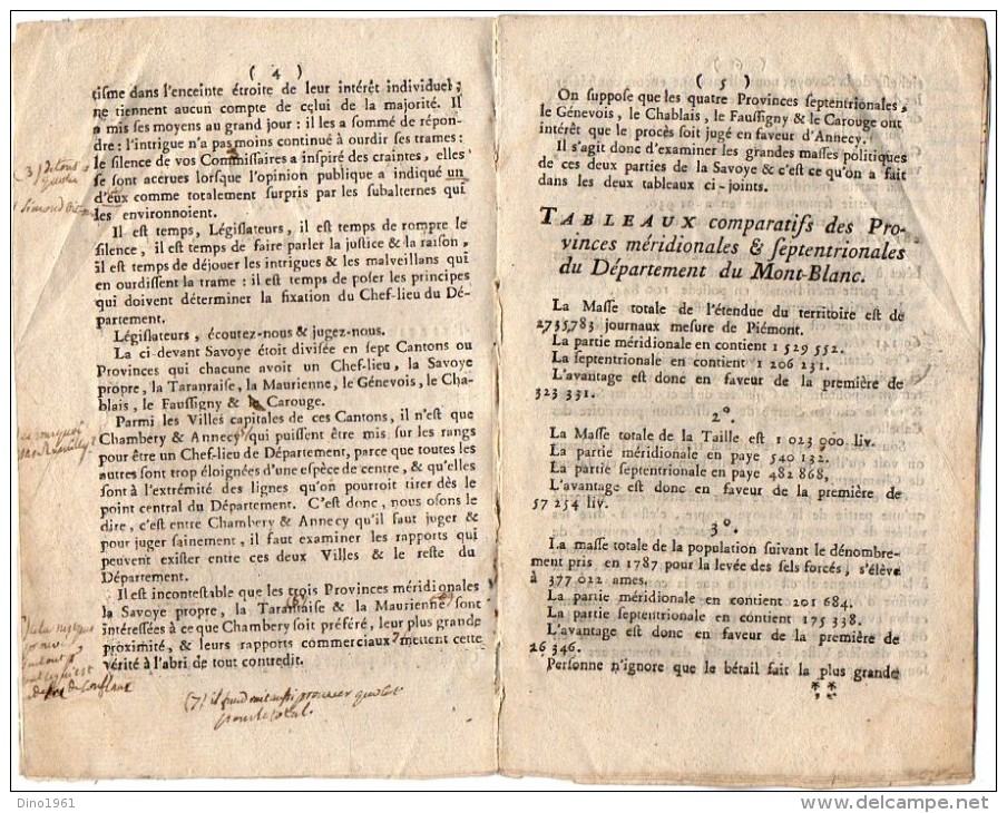 VP3515 - Révolution - Les Citoyens De CHAMBERY - Adresse A La Convention Nationale - Decreti & Leggi
