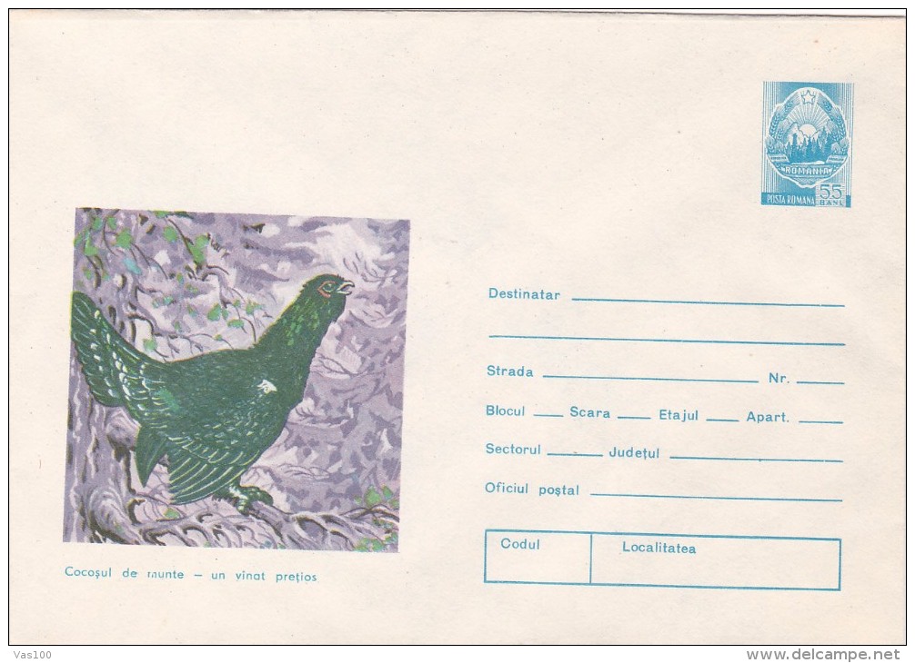 CUCKOOS, 1975,  COVER STATIONERY, UNUSED, ROMANIA - Cuckoos & Turacos