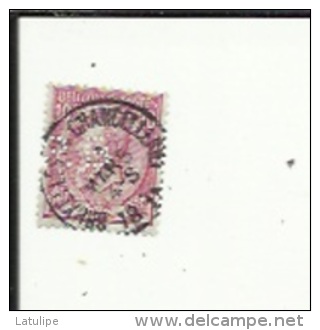 Timbre 10 Cts -Leopold II_Perforé ( P  B )  Bon Etat 1886 - 1863-09