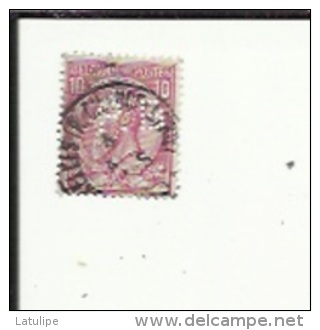 Timbre 10 Cts -Leopold II_Perforé ( P  B )  Bon Etat 1886 - 1863-09