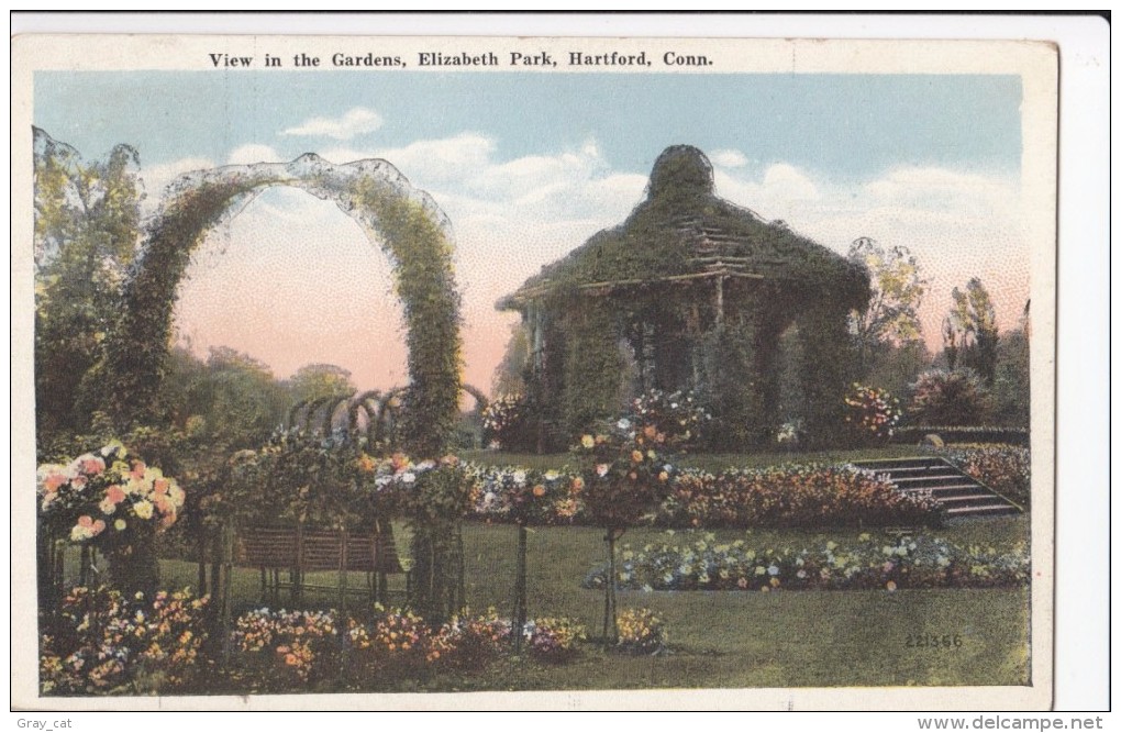 View In The Gardens, Elizabeth Park, Hartford, Connecticut, Used Postcard [16875] - Hartford