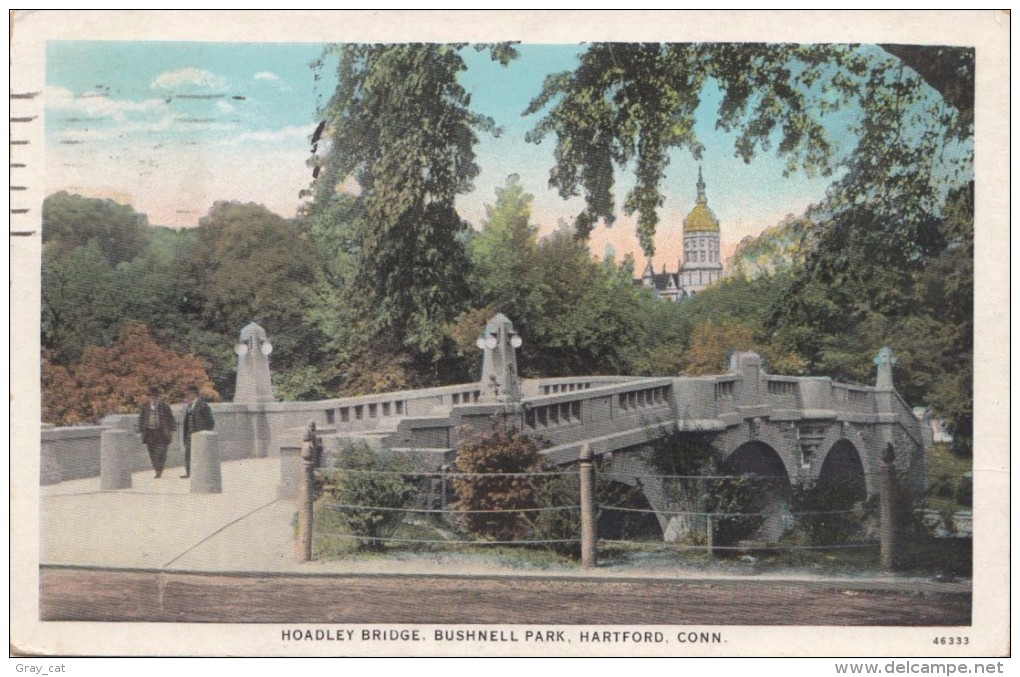 HOADLEY BRIDGE, BUSHNELL PARK, HARTFORD, CONNECTICUT, 1933 Used Postcard [16877] - Hartford