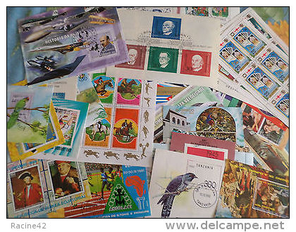 +120 BLOCS&#8722;FEUILLETS DIFFERENTS &#8722; NOMBREUX THEMES ET NOMBREUX PAYS &#8722; NEUF & OBLITERES - Lots & Kiloware (mixtures) - Min. 1000 Stamps