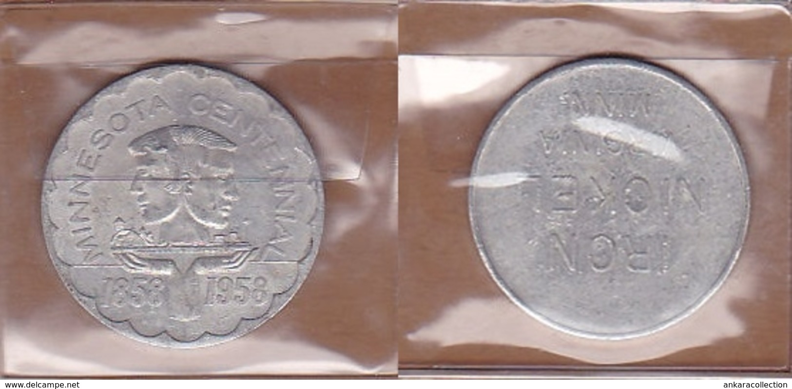 AC - MINNESOTA CENTENNIAL 1858 - 1958 IRON NICKEL VIRGINIA MINN TOKEN JETON - Profesionales/De Sociedad