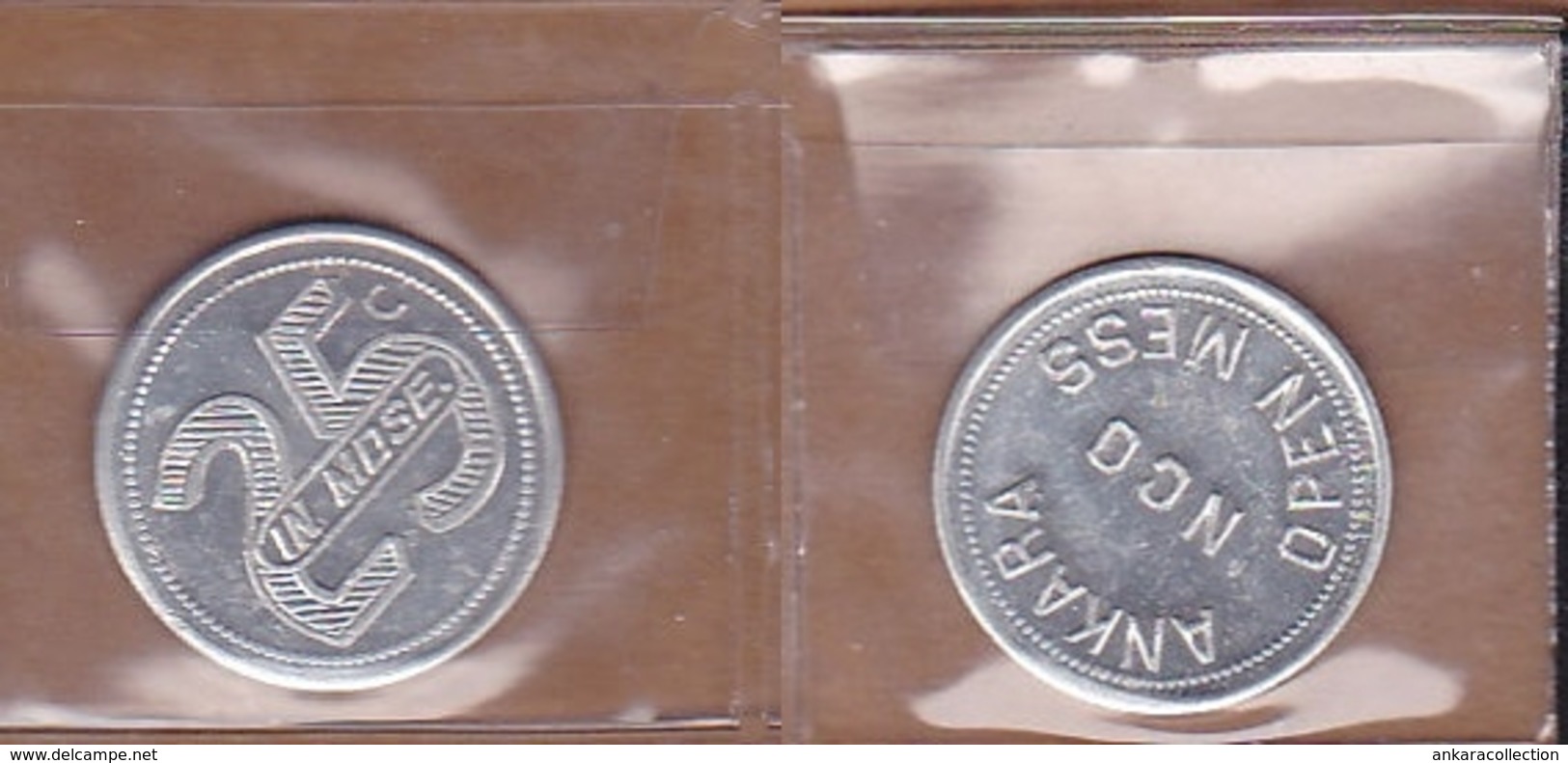 AC - MILITARY BASES AND WARSHIPS TOKEN ANKARA NCO OPEN MESS 25 IN MDSE ALUMINUM ROKEN JETON - Firma's