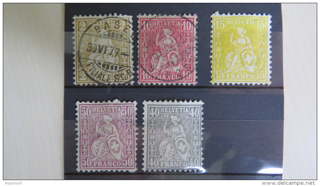 5 Stamps Swiss Suisse Helvetia Beige Pink Yellow Brown Grey 1977 1976 MI 29 30 31 34 35 (*) - Autres & Non Classés