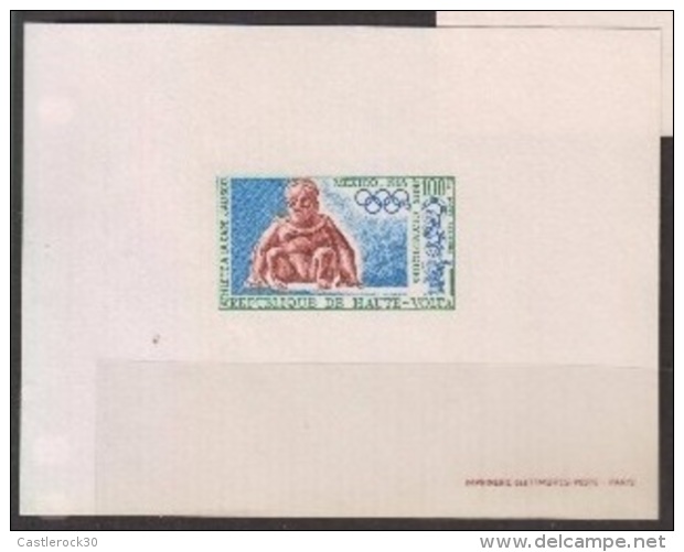 E)1968 BURKINA FASO, PROOFS, MEXICO CITY OLYMPICS, SCULTURE, ART,  SOUVENIR SHEETS, MNH - Burkina Faso (1984-...)