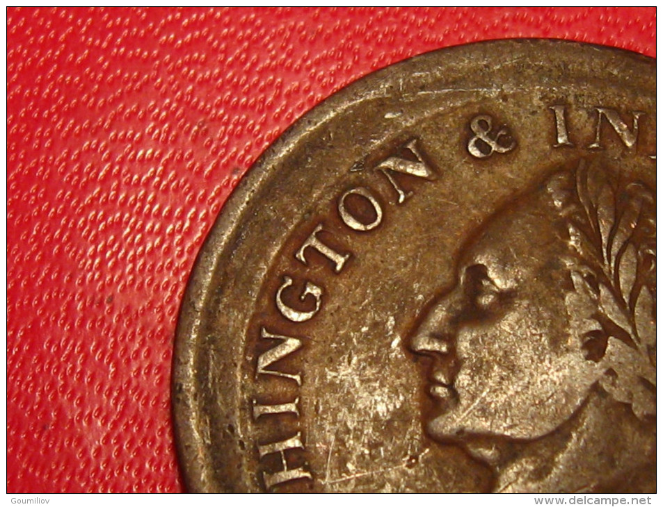 USA - Washington Colonial 04 KM#Tn38.1 - Draped Bust, No Button, Offcenter - Coloniales