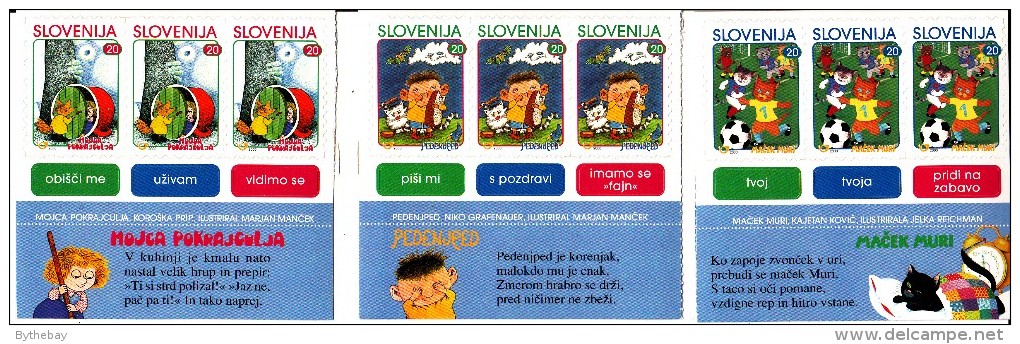 Slovenia MNH Scott #396a Panes Of 3 Each Characters From Children's Books: Pedenjped, Mojca Pokrajkulja, Macek Muri - Slovénie