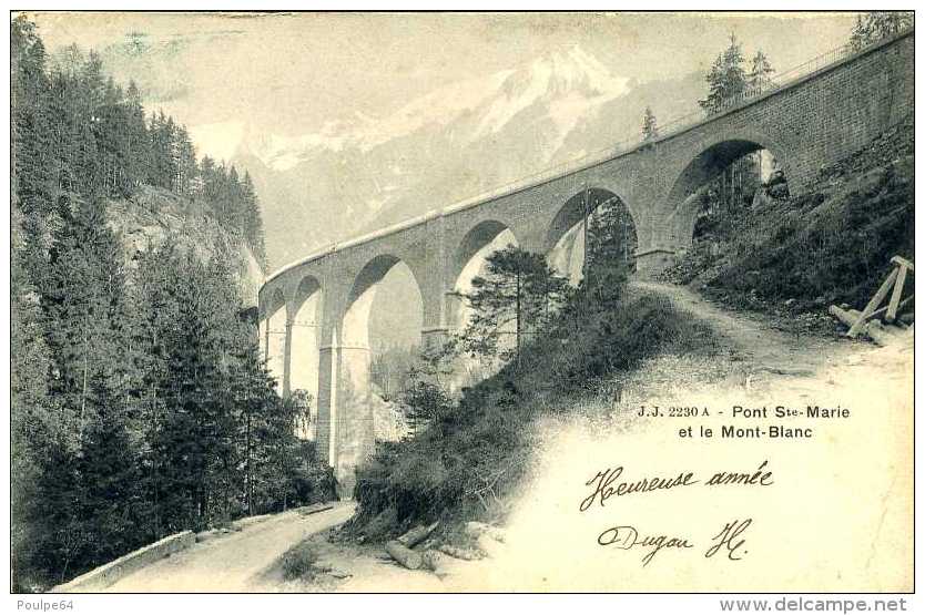 CPA - Chamonix - Mont-Blanc (74) -  Pont Et Viaduc Ferroviaire De Sainte-Marie - Ouvrages D'Art