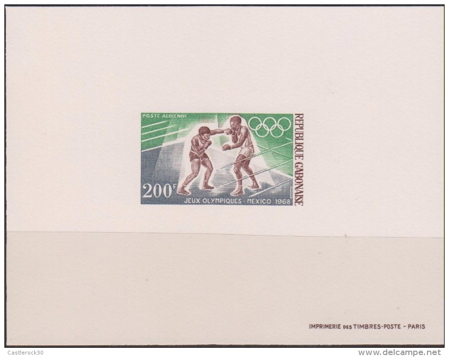 E)1968 GABON, BOXING, PROOF, MEXICO OLYMPICS, SOUVENIR SHEET, MNH - Gabon