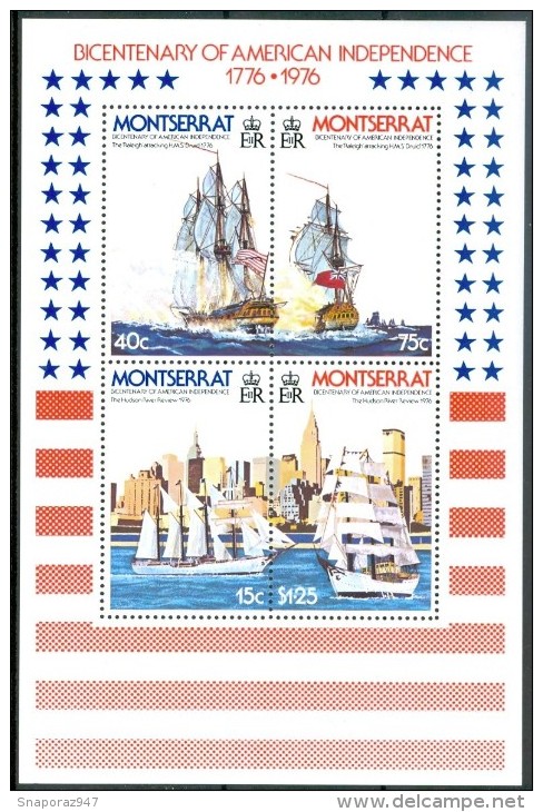 1976 Montserrat Navi Velieri Sailing Ships Bateaux à Voile MNH** Bic24 - Barche