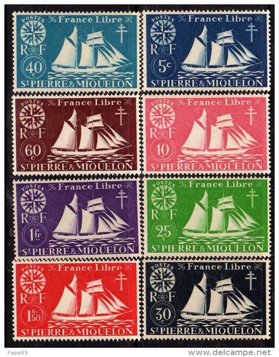 Saint Pierre Et Miquelon N° 296 / 09 X  Les 14 Valeurs  Neuf Trace De  Charnière Sinon TB - Unused Stamps