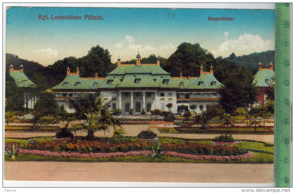 Kgl. Lustschloss Pillnitz, Bergschloss, 1914, Verlag: --------. FELD- Postkarte, Mit Frankatur, Stempel, DRESDEN - Pillnitz