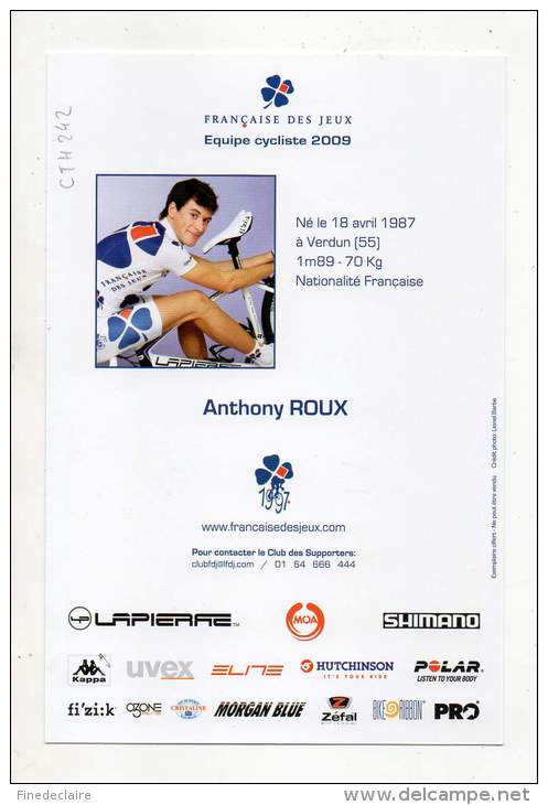 Cyclisme - Française Des Jeux - Anthony Roux - Cyclisme