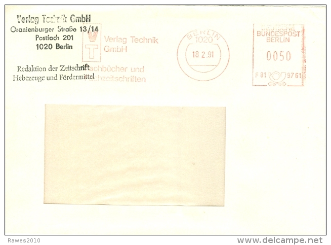 Berlin West AFS 1991 Verlag Technik GmbH (= Ehemaliger DDR - Verlag) Fachbücher Und Fachzeitschriften - Franking Machines (EMA)