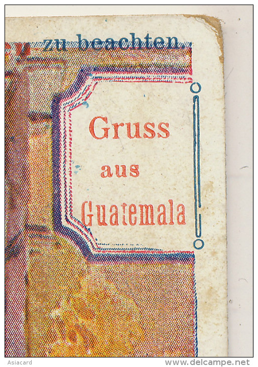 Advert Card Gruss Aus Used 3 Stamps From Guatemala To Austria Wien , Kodak, M. Munk, Linoleum Wagner, Silk Herzmansky - Guatemala