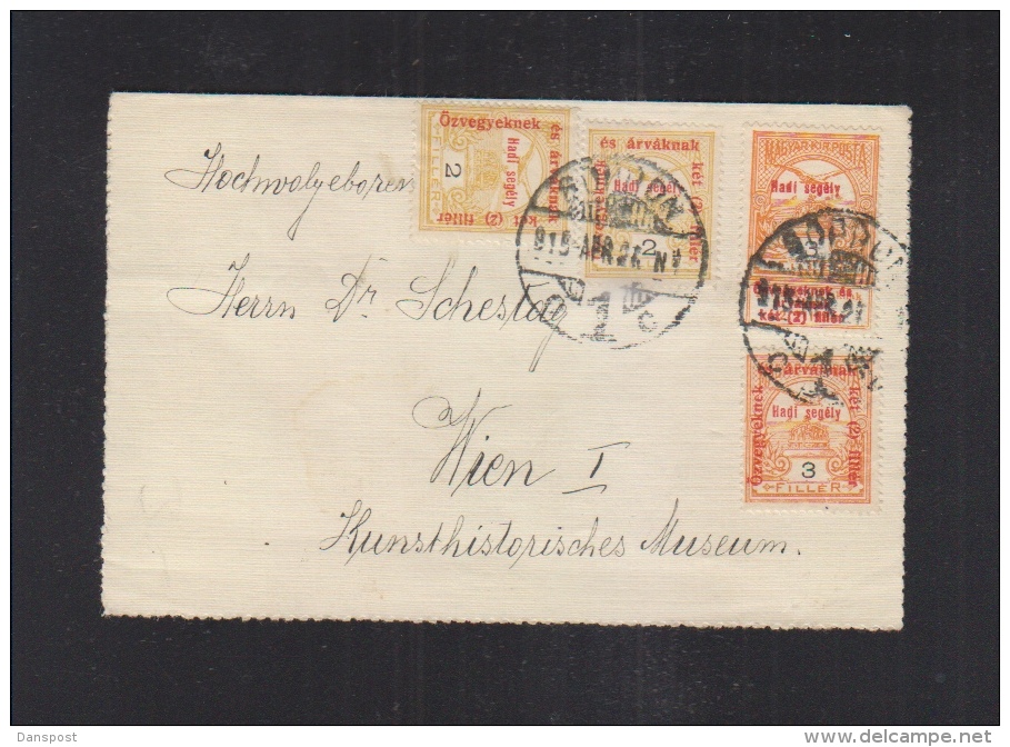 Hungary Letter 1915 Overprints Sopron To Vienna - Covers & Documents