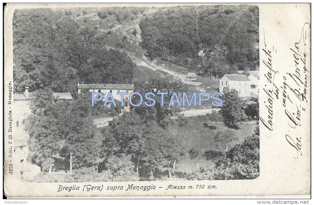 33920 ITALY BREGLIA GERA MENAGGIO ABOVE VIEW PARTIAL AERIAL POSTAL POSTCARD - Autres & Non Classés