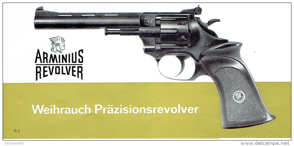Dépliant Publicitaire ARMINIUS REVOLVER + Tarif 1973 - Armi Da Collezione