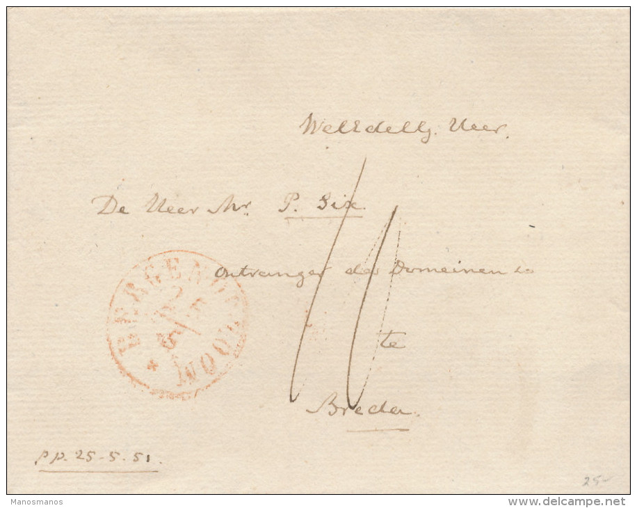 660/23 - NETHERLANDS 4 X Unfranked Cover BERGEN OP ZOOM 1850 /1855 - Sonstige & Ohne Zuordnung