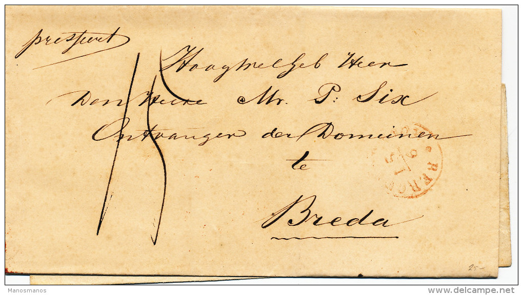 660/23 - NETHERLANDS 4 X Unfranked Cover BERGEN OP ZOOM 1850 /1855 - Andere & Zonder Classificatie