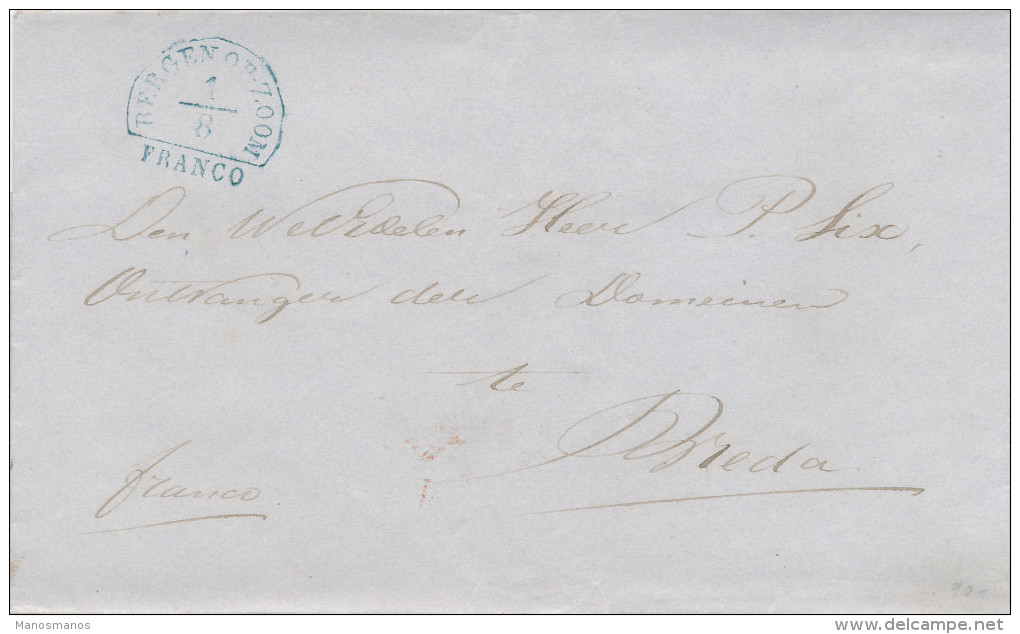 660/23 - NETHERLANDS 4 X Unfranked Cover BERGEN OP ZOOM 1850 /1855 - Sonstige & Ohne Zuordnung