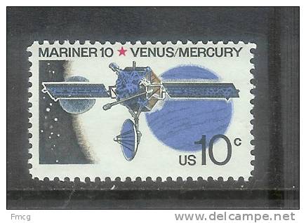 1975 10 Cents Mariner Space To Venus & Mercury Mint Never Hinged - Stati Uniti