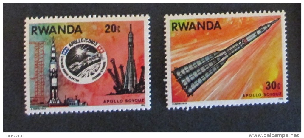 Rwanda 1976 Space Apollo Soyouz 2 Stamps Mnh - Usati