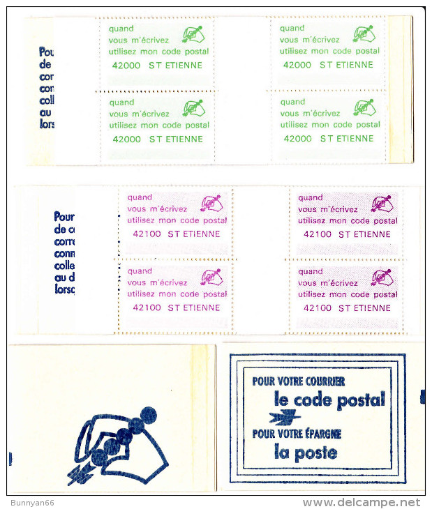 VIGNETTES CARNET POSTE CODE POSTAL SAINT ETIENNE 42000 42100 - Blocks & Sheetlets & Booklets