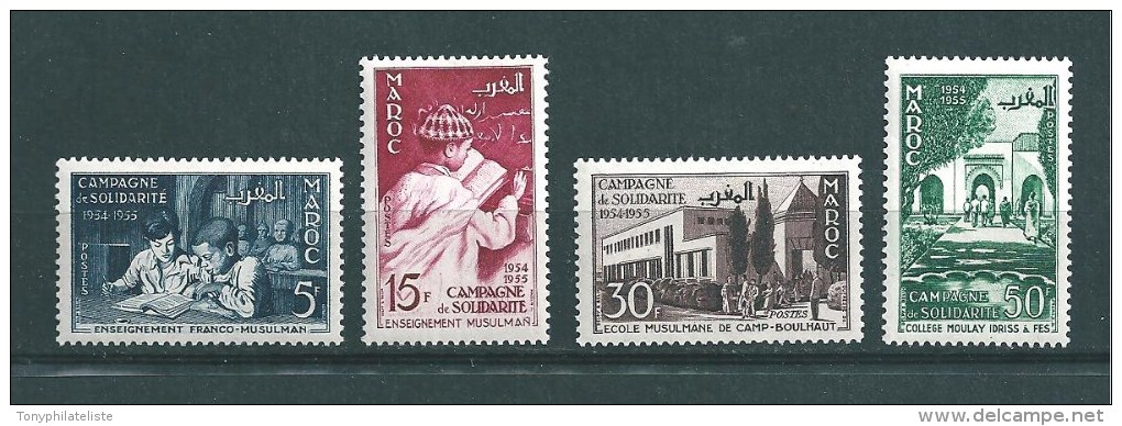 Colonie  Timbre Du Maroc De 1955  N°339 A 342  Neufs * - Unused Stamps