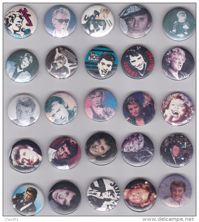 Pin´s/Badge épinglette ;Johnny Hallyday -Lot De 25 Piéces - Celebrities