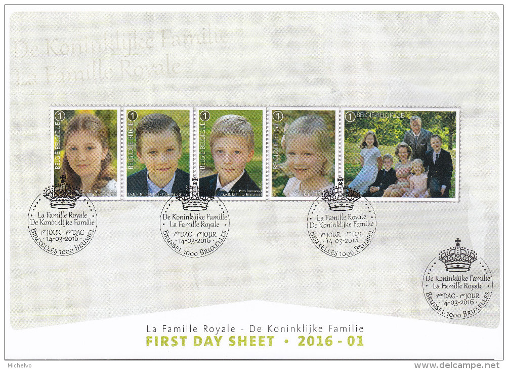 Belg. 2016 - FDS - COB N° 4569/73 - Les Enfants Royaux - 2011-2014